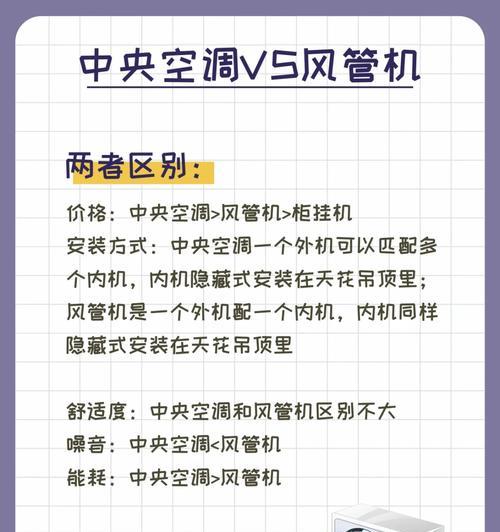 风管机与普通空调的比较（区别和优势解析）